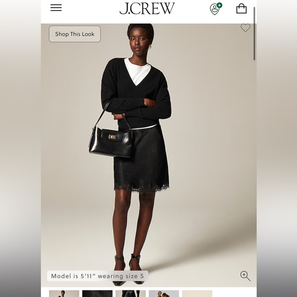 J.Crew black satin mini skirt
